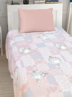 LINO ΚΟΥΒΕΡΛΙ GIRLY PINK-GREY 160X220