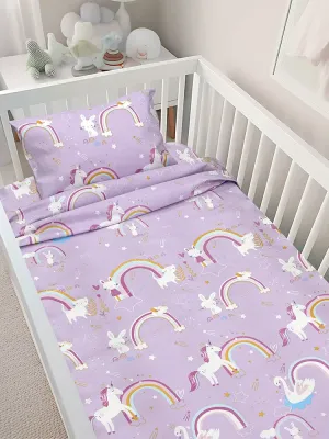 LINO BEBE ΣΕΤ ΣΕΝΤΟΝΙΑ RAINBOW GALLOP LILAC 120X180