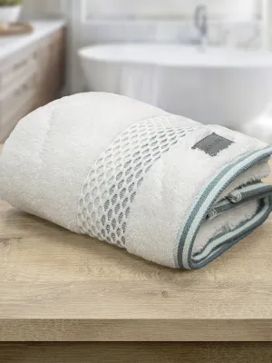 LINO Πετσέτα Προσώπου (50x90) Igalo Λευκό/Μέντα