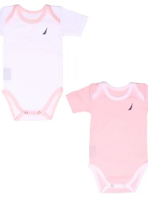 Εσώρουχα Σετ 2 τεμ. 80 cm Κοντό Μανίκι Ροζ 100% Βαμβάκι Jersey