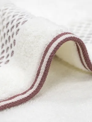 LINO Πετσέτα Προσώπου (50x90) Igalo Λευκό/Ροζ