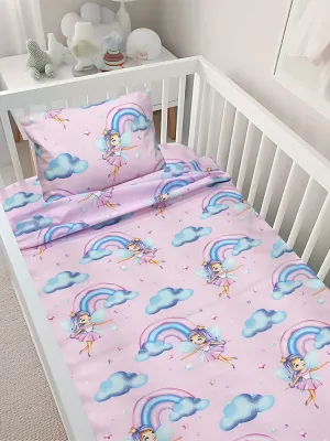 LINO BEBE ΣΕΤ ΣΕΝΤΟΝΙΑ ENHANCED RAINBOW PINK 120X180