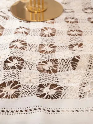 Χειροποίητο σετ 5 τεμαχίων DF5159 - Σετ 5 τεμαχίων (καρέ 90x90 cm/ τραβέρσα 40x160 cm/ τραπεζοκαρέ 135x135cm/ πετσετάκια 2 τεμ 40x40 cm)