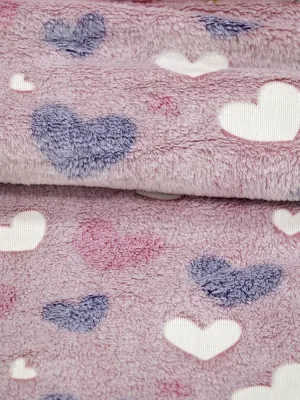 LINO ΚΟΥΒΕΡΤΑ FLEECE ΦΩΣΦΟΡΙΖΕ HERZ PINK 110X150