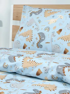 LINO Σετ Παιδική Παπλωματοθήκη (160x240) Jurrasic Nap Πετρόλ