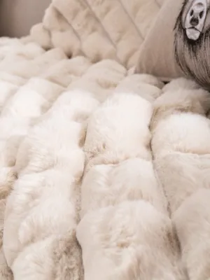 Γούνινη Μαξιλαροθήκη Cube 02 - 45x45cm με γέμιση