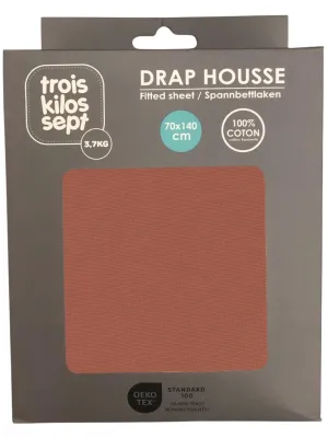 Κατωσέντονο Με Λάστιχο Μακώ Jersey Τερακότα 70x140cm Trois Kilos Sept