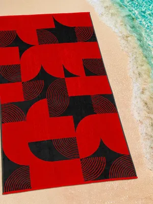 LINO ΠΕΤΣΕΤΑ ΘΑΛΑΣΣΗΣ GEOMETRICO DGREY-RED 86X160