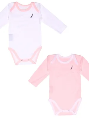Εσώρουχα Σετ 2 τεμ. 80 cm Μακρύ Μανίκι Ροζ 100% Βαμβάκι Jersey