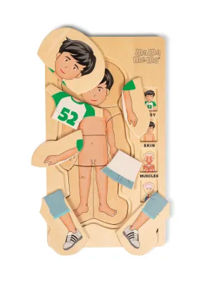 Ξύλινο Παζλ Το Σώμα Μου - Αγόρι Mama Memo