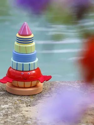 Ξύλινος Κύβος Στοίβαξης Καβούρι - Orange Tree Toys