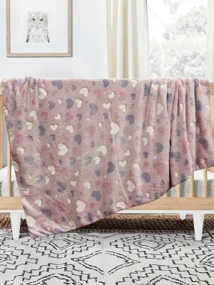 LINO ΚΟΥΒΕΡΤΑ FLEECE ΦΩΣΦΟΡΙΖΕ HERZ PINK 110X150