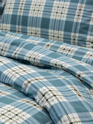 LINO Σετ Σεντόνια Μονά (170x260) Panier Μπλε