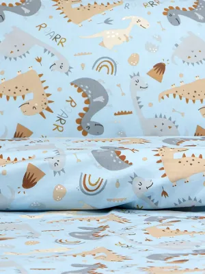 LINO Σετ Παιδική Παπλωματοθήκη (160x240) Jurrasic Nap Πετρόλ