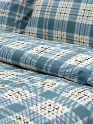 LINO Σετ Σεντόνια Με Λάστιχο (105x200+32) Panier Μπλε