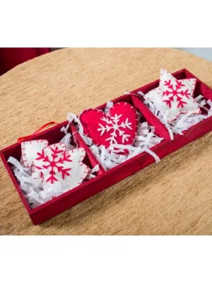 Ξύλινα Στολίδια Heart (3 τεμ.)