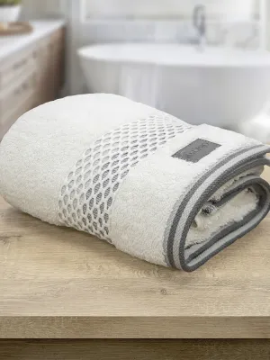 LINO Πετσέτα Προσώπου (50x90) Igalo Λευκό/Ασημί