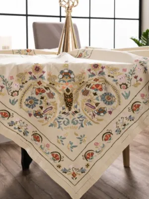 Χειροποίητο σετ 5 τεμαχίων NX516 - Σετ 5 τεμαχίων (καρέ 90x90 cm/ τραβέρσα 40x160 cm/ τραπεζοκαρέ 135x135cm/ πετσετάκια 2 τεμ 40x40 cm)