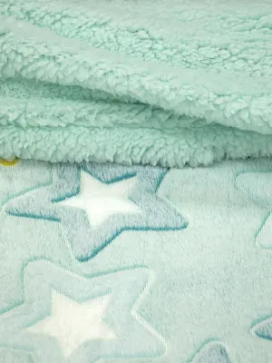 LINO ΚΟΥΒΕΡΤΑ FLEECE SHERPA ΦΩΣΦΟΡΙΖΕ STER MINT 110X150