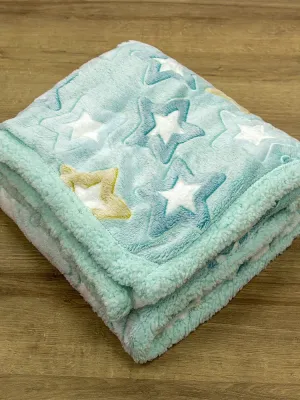 LINO ΚΟΥΒΕΡΤΑ FLEECE SHERPA ΦΩΣΦΟΡΙΖΕ STER MINT 110X150