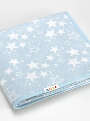 Κουβέρτα Ecology 80x110 cm Αστεράκια Γαλάζιο MORA