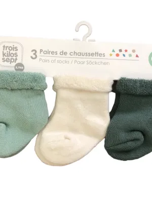 Καλτσάκια Σετ 3 Τεμ Μέντα 0-3 Μηνών Trois Kilos Sept