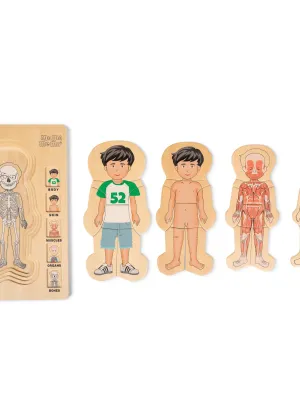 Ξύλινο Παζλ Το Σώμα Μου - Αγόρι Mama Memo