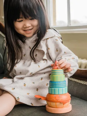 Ξύλινος Κύβος Στοίβαξης Καβούρι - Orange Tree Toys