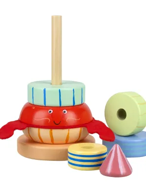 Ξύλινος Κύβος Στοίβαξης Καβούρι - Orange Tree Toys