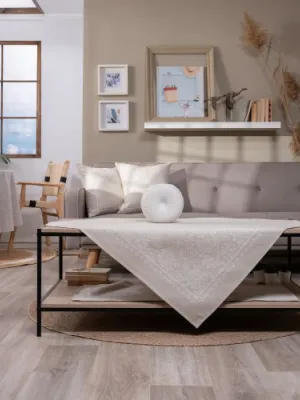 Καρέ &amp; Τραβέρσα Peony 01 Σετ 2 τεμαχίων - 100x100cm &amp; 40x100cm