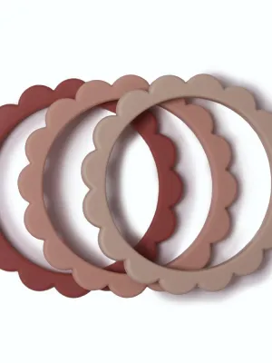 Σετ 3 Βραχιόλια Οδοντοφυΐας - Dove Gray/Steel/Stone - Mushie