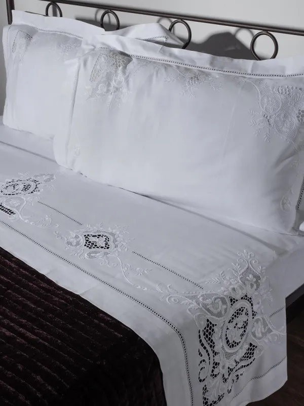 Προϊόν ΧΕΙΡΟΠΟΙΗΤΟ ΚΟΦΤΟ ΣΕΝΤΟΝΙ 2105 ΤΕΣΣΑΡΩΝ ΤΕΜΑΧΙΩΝ (225CM X 270CM) ΛΕΥΚΟ Εικόνα