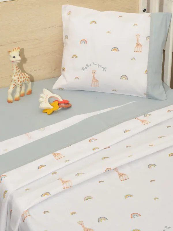 Προϊόν Σεντόνια κούνιας 3 τεμ 110x170 100% βαμβάκι κατωσέντονο με λάστιχο Design 503 Sophie La Girafe Εικόνα