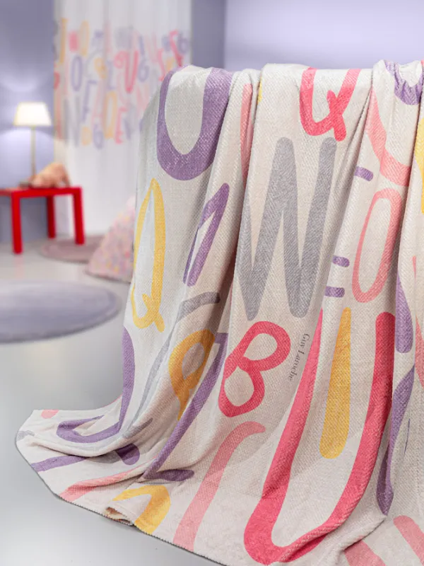 Προϊόν Παιδική Κουβέρτα Ultrasoft Letters Pink  Εικόνα