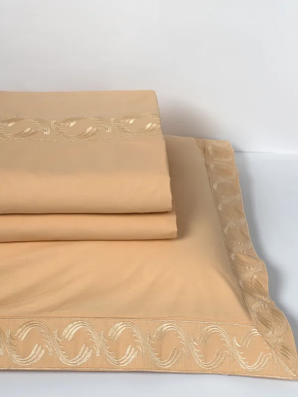 Προϊόν σεντόνια βαμβακερά ( 230cm x 250cm 2x 50cm x 70cm) M110 χρυσό Εικόνα