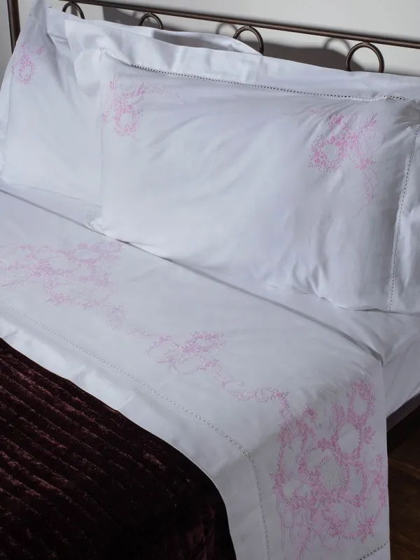 Προϊόν ΧΕΙΡΟΠΟΙΗΤΟ ANEBATO ΣΕΝΤΟΝΙ 2827 ΤΕΣΣΑΡΩΝ ΤΕΜΑΧΙΩΝ (225CM X 270CM) ΛΕΥΚΟ/ΡΟΖ Εικόνα