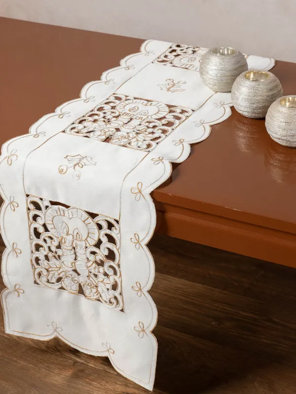 Προϊόν Τραβέρσα χριστουγεννιάτικη 1180 (30cm x 140cm) ivory Εικόνα