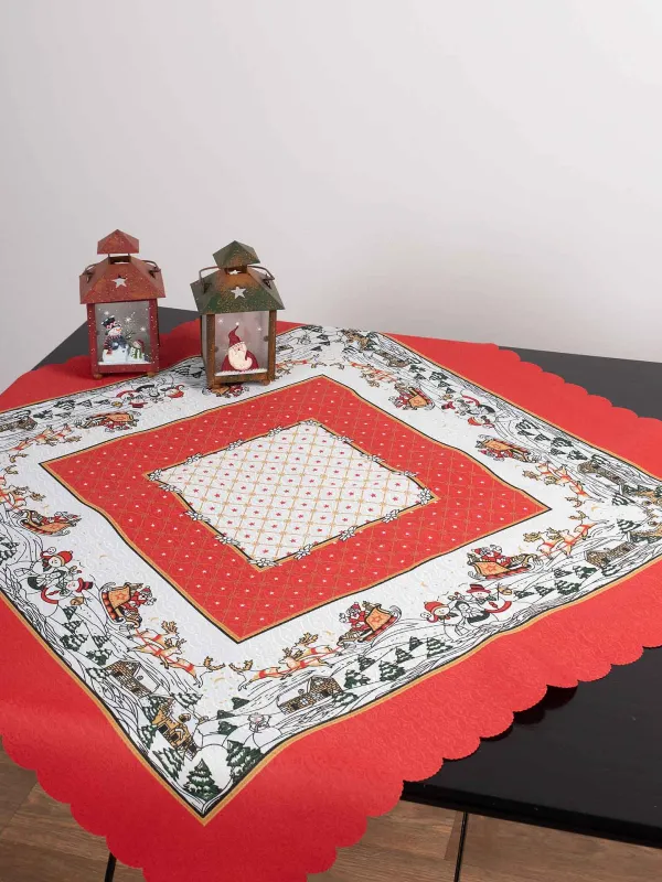 Προϊόν χριστουγεννιάτικο καρέ (90cm x 90cm) λευκός ’ι Βασίλης Εικόνα