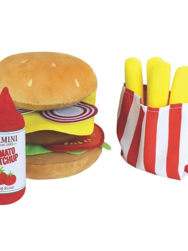 Προϊόν Υφασμάτινο Burger με Ketchup και Τηγανητές Πατάτες - Jemini Εικόνα