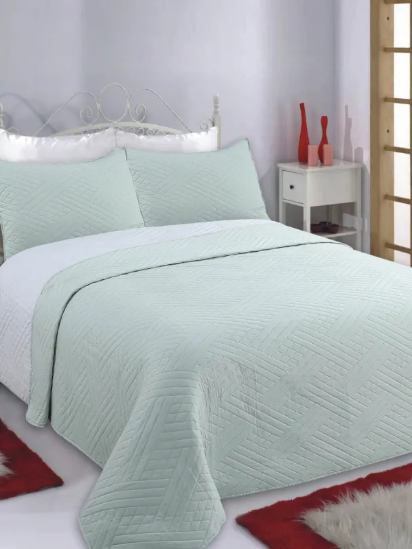 Προϊόν ΚΟΥΒΕΡΛΙ σετ (240cm x 260cm + 2 x 50cm x 70cm) DIAMOND mint/grey Εικόνα