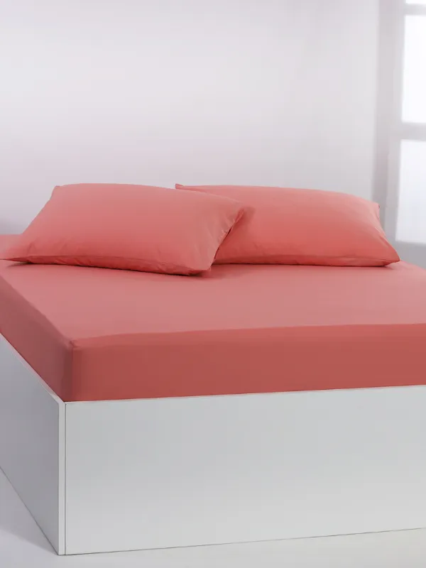 Προϊόν Βαμβακερό σεντόνι essentials (245cm x 267cm) coral almond Εικόνα