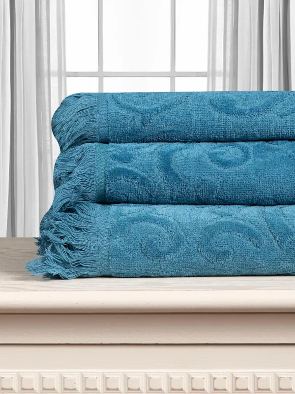 Προϊόν Βαμβακερή ζακάρ πετσέτα ALICIA 520gsm (40cm x 60cm) teal Εικόνα