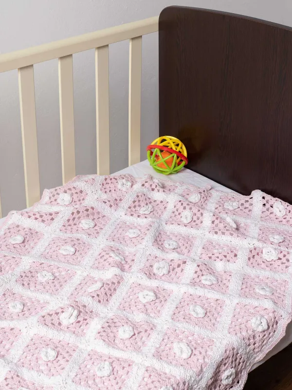 Προϊόν bebe κουβερτάκι (100cm x 150cm) πλεκτό ροζ Εικόνα