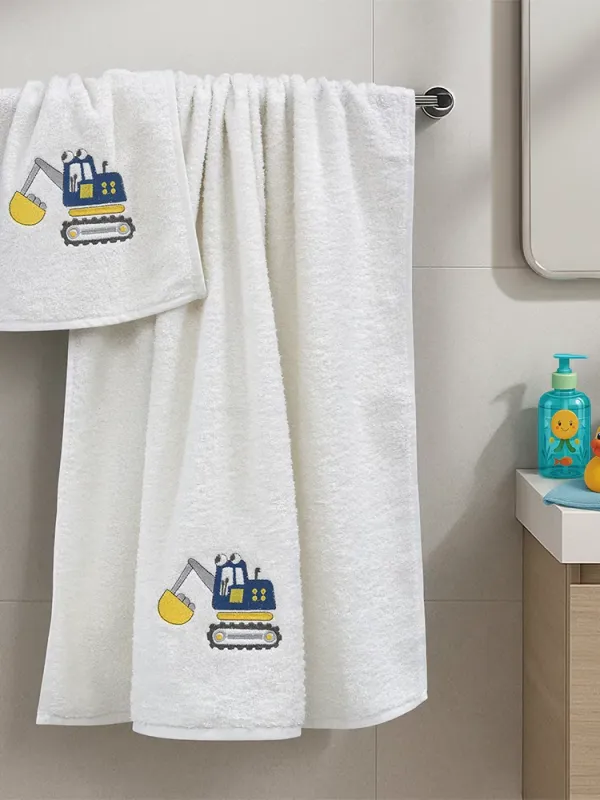 Προϊόν LINO Σετ Πετσέτες Παιδικές 2τμχ (50x90,70x140) Trattore Λευκό Εικόνα