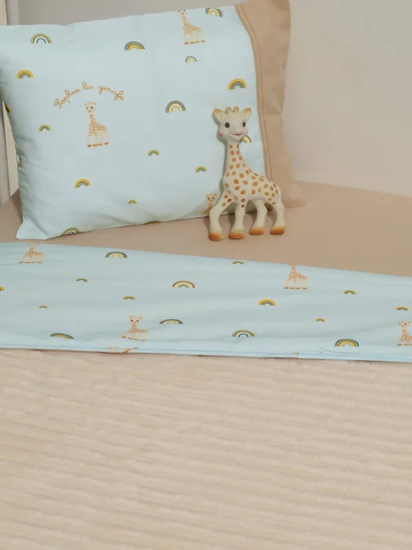 Προϊόν Minky ΝEW Κοτλέ Κουβέρτα Λίκνου Διπλής Όψης 75x95 Des.504 SOPHIE LA GIRAFE Εικόνα