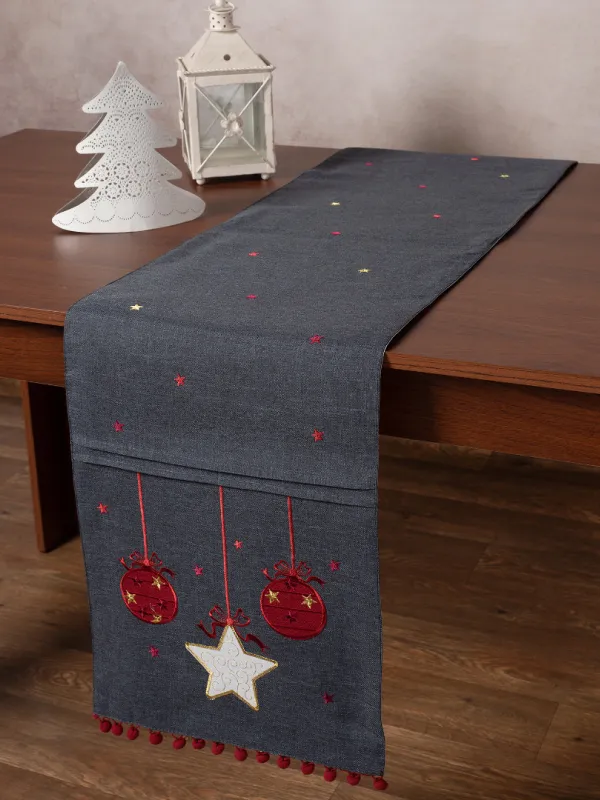 Προϊόν Χριστουγεννιάτικη τραβέρσα NW343 (35cm x 175cm) ανθρακί Εικόνα