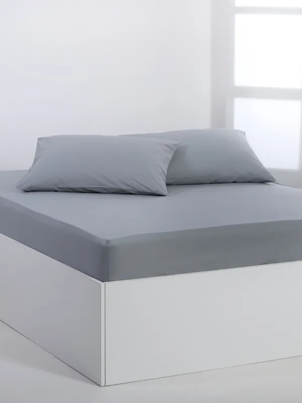 Προϊόν Βαμβακερό σεντόνι essentials (105cm x 200cm + 35cm) quarry Εικόνα