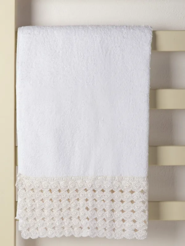 Προϊόν Πετσέτα Σώματος (100cm x 150cm) με δαντέλα λευκό Εικόνα