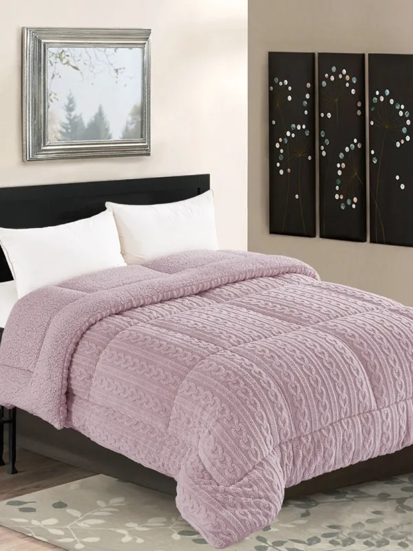 Προϊόν Κουβερτοπάπλωμα braid (240cm x 260cm) λιλά Εικόνα