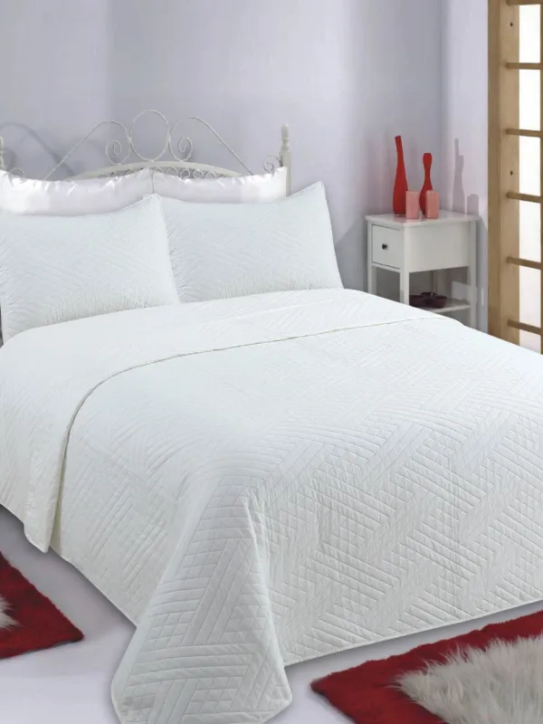 Προϊόν ΚΟΥΒΕΡΛΙ σετ (240cm x 260cm + 2 x 50cm x 70cm) DIAMOND ivory Εικόνα